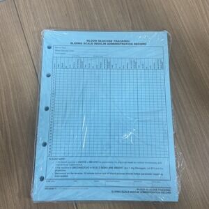 1 Pack Briggs Medical Record Blood Glucose Tracking Sliding Scale Form FSSC396HH